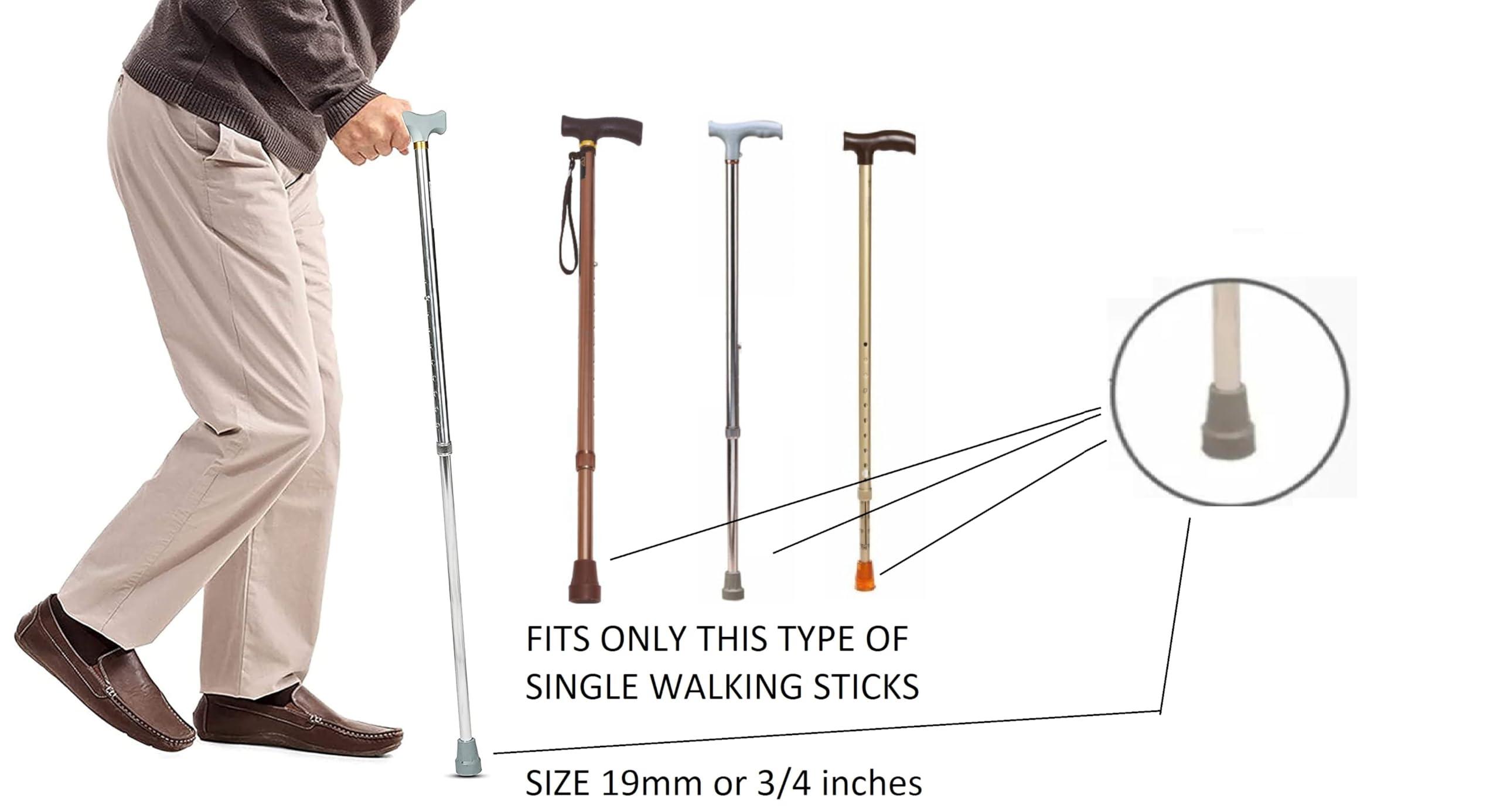 AARAM Aaram Walking Stick Rubber Shoes Ferrules 2 Pcs For 19mm or 3/4inch Pipe Improves Grip, Stability, And Durability of Walking Sticks