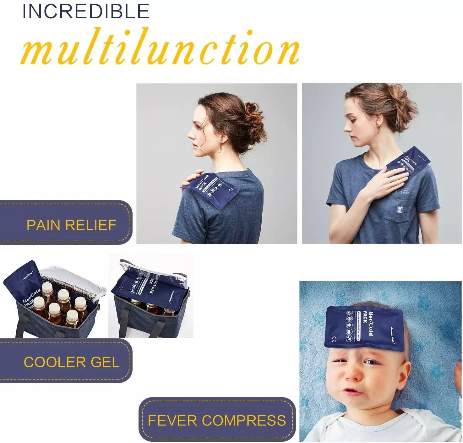 MobFest MobFest® Reusable Hot Cold Gel Pack Cold Compress Ice Pack Sports Injury Cooling Frozen Heat Thermal Pad for Pain Relief, Medium Size, Pack of 1