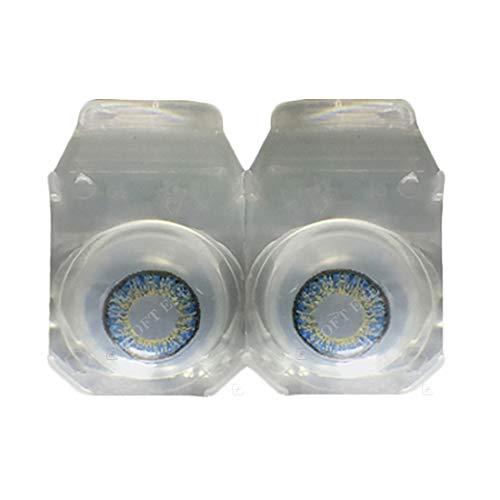 SOFT EYE Soft Eye Sky Blue Monthly Zero Power Monthly Contact Lens 1 Pair With Lens Storage Box