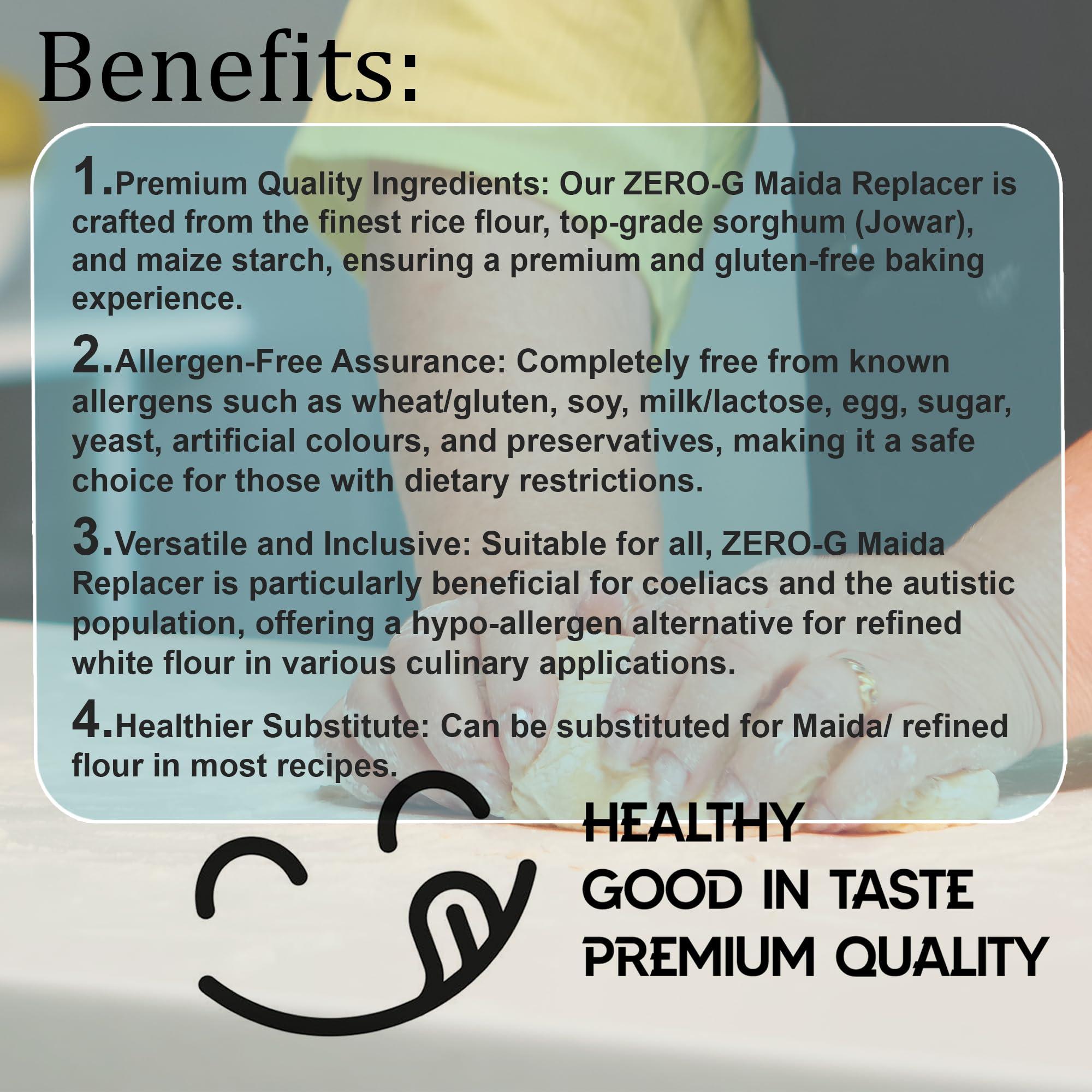 ZERO - G ZERO-G Lite Maida (2KG) - Gluten-Free & Allergen-Free Maida-Replacer | Maida Substitute | Refined Flour/Atta Substitute | Fibre Rich & No Preservatives Added