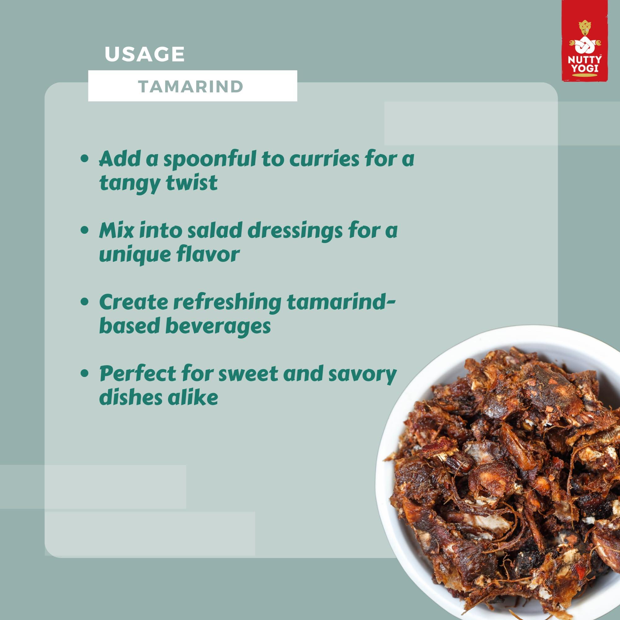 NUTTY YOGI Nutty Yogi Organic Tamarind | Cooking | Natural & Fresh | Ready to Eat | Tamarind Paste for Cooking|500g