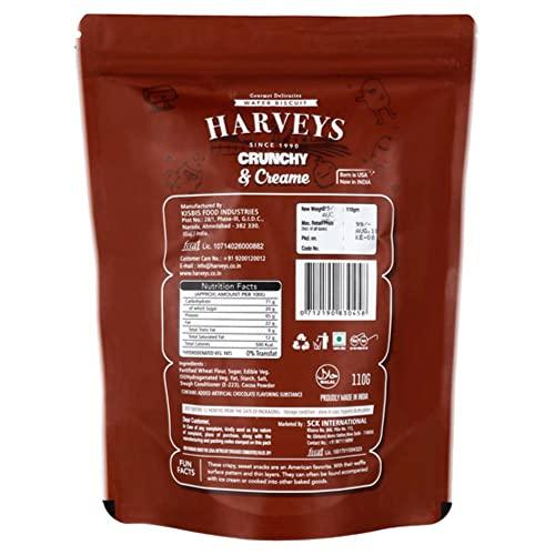 Harveys Harveys Crunchy & Creame Premium Wafer Pouch | Chocolate, Vanilla, Strawberry & Orange Flavours | Pack of 4 | 110 gm x 4