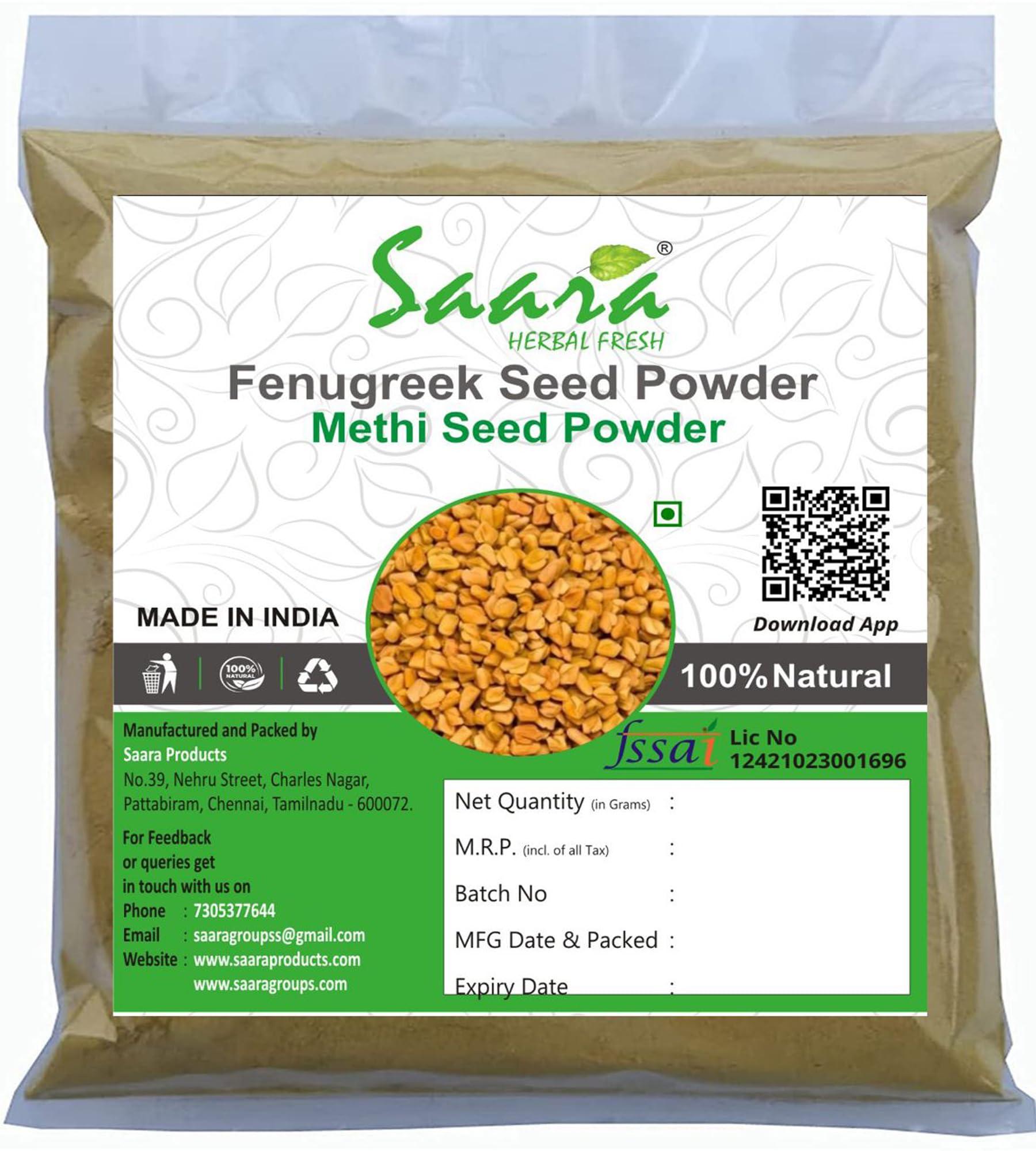 SAARA SAARA Fenugreek Methi Seeds Powder for Hair Growth - 50 Grams, Eating, Diabetes (Methi Dana Powder, Menthi, Fenu Fiber, Menthulu Mathi Vendayam Maithi Powder Pack of 1 X 50g)