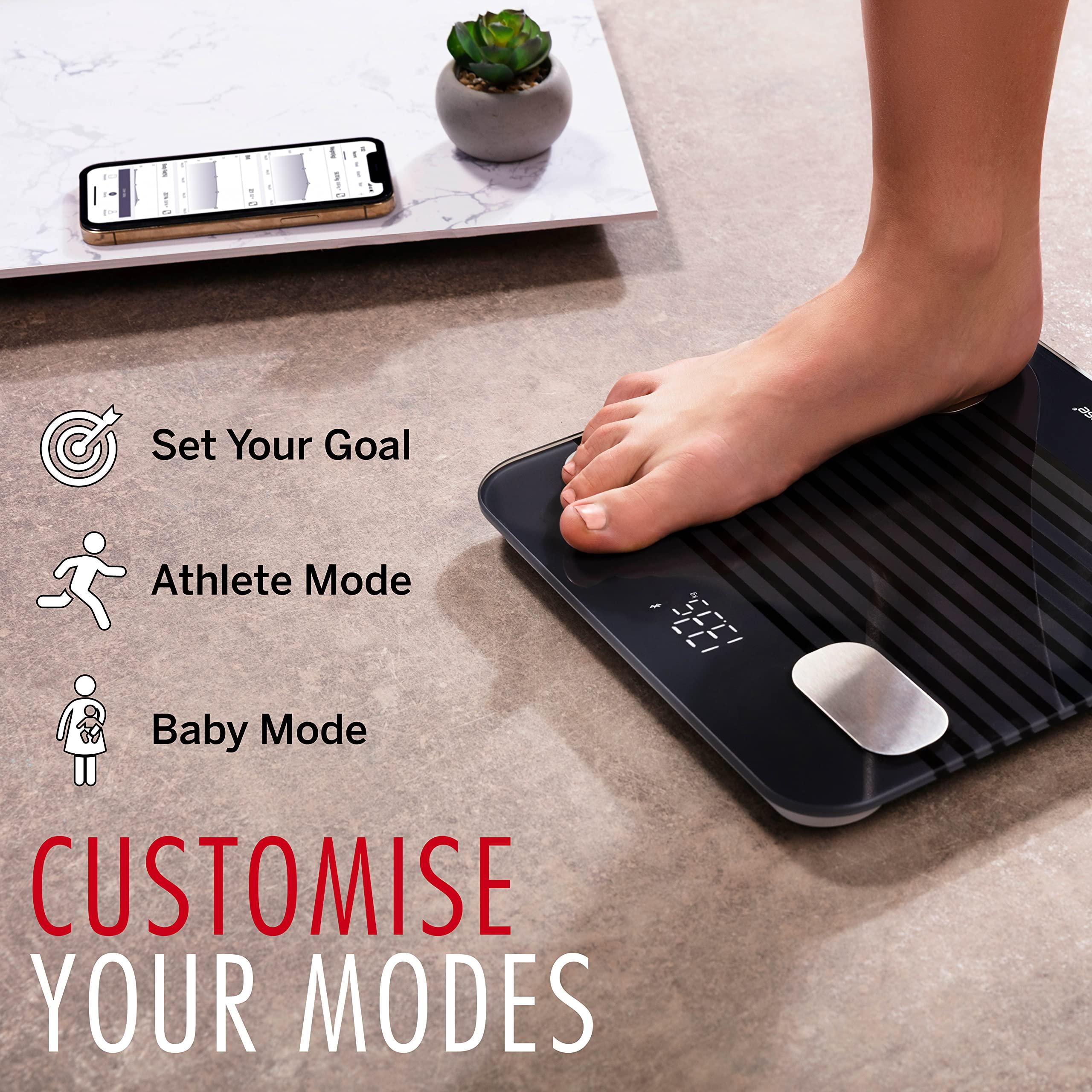 HealthSense HealthSense Bluetooth BMI Weight Machine for Body Weight, Digital Body Fat Analyzer Machine & Smart Body Composition Scale with Mobile App, 13 Body Composition, LED Display, BIA Technology & 1 Year Warranty - Fitdays BS 171