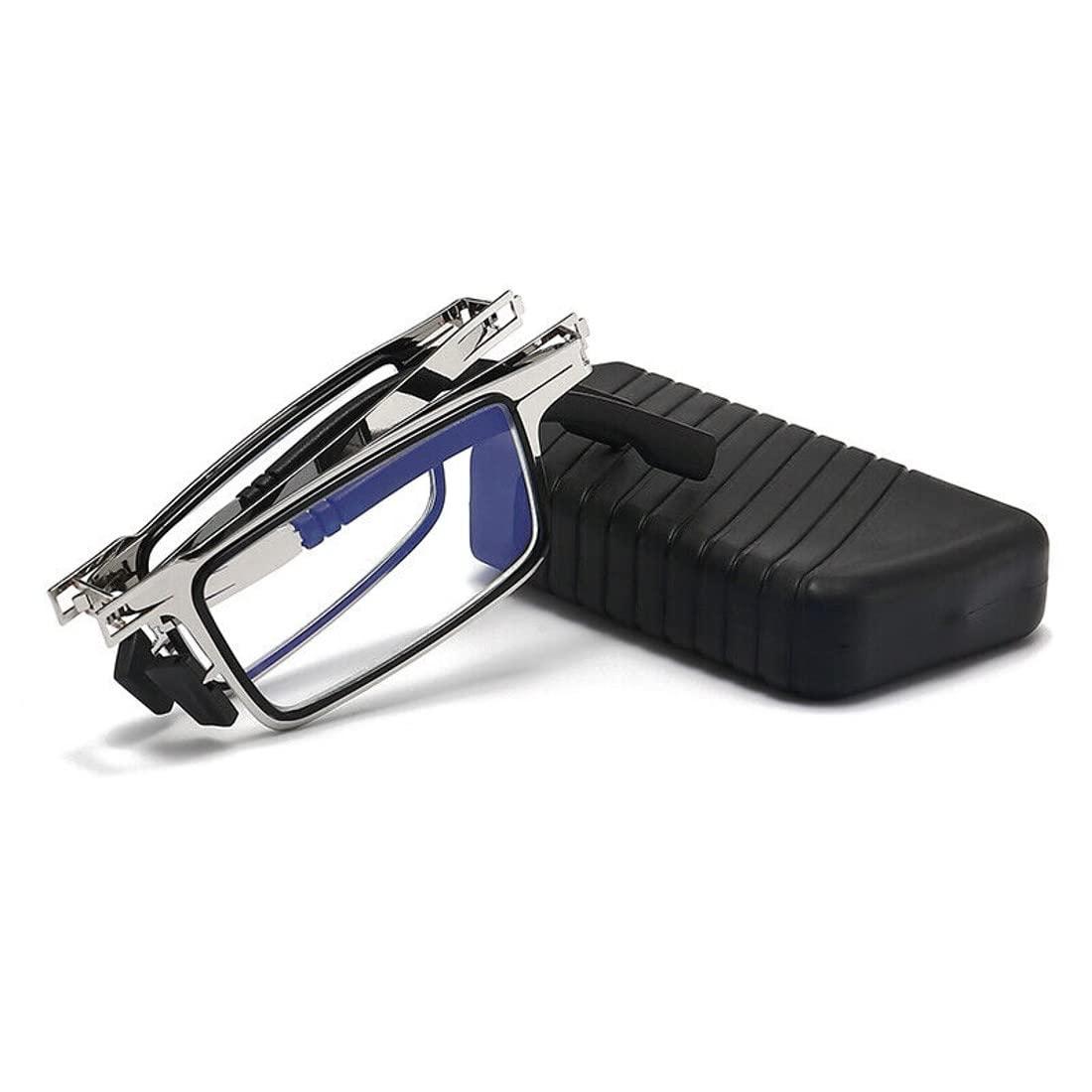 NAIDEV NAIDEV Ultra Light Titanium Material Screwless Foldable Reading Glasses, Titanium Reading Glasses, Anti Blue Ray Not Easy To Get Tired (+1.5)