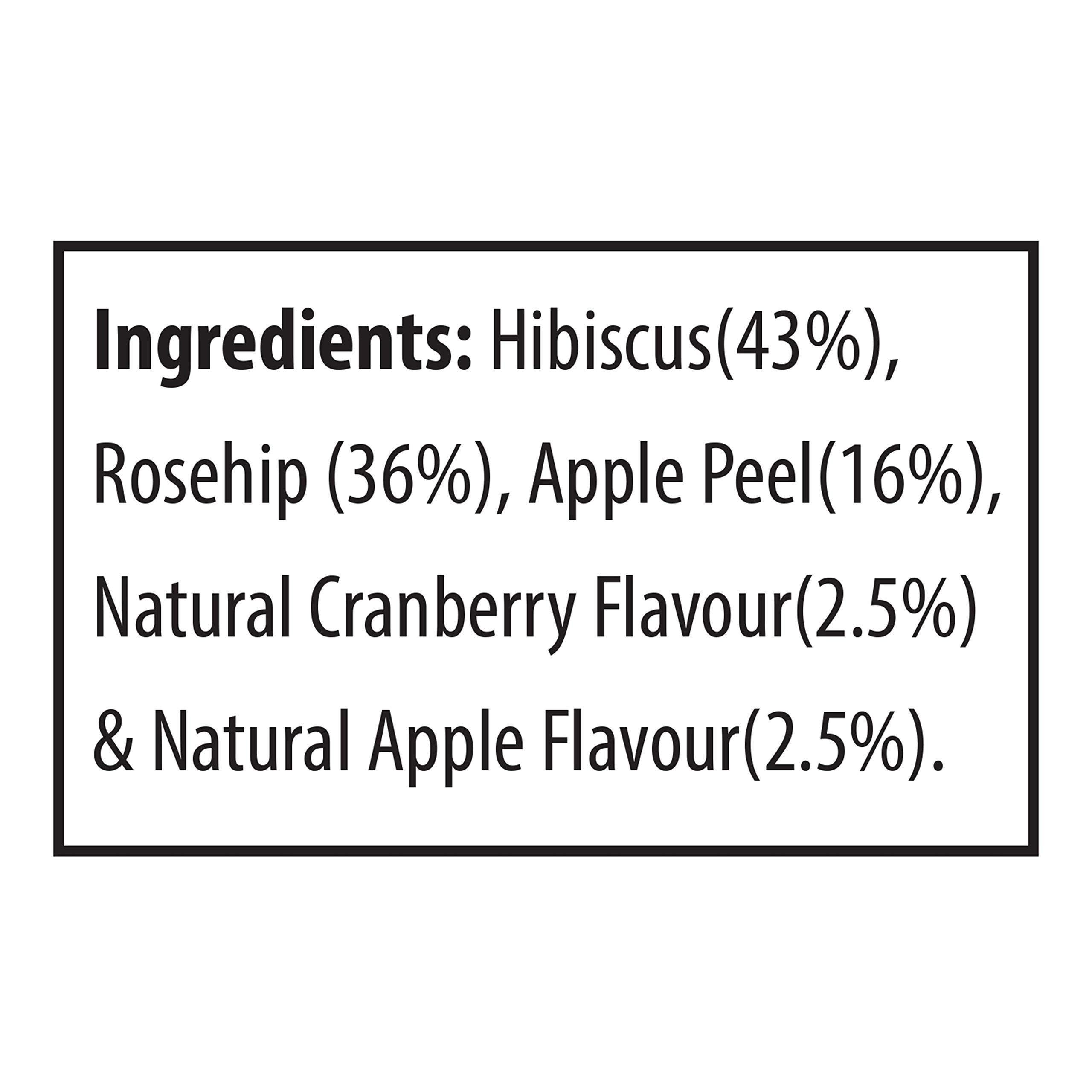 TE-A-ME TE-A-ME Cranberry Apple Fruit Tea Bags|A Fruity Symphony Of Apple, Rosehip With Added Flavours|100% Caffeine Free|50 Cranberry Apple Tea Bags (2 Boxes X 25 Tea Bags = 50 Tea Bags) - Hibiscus