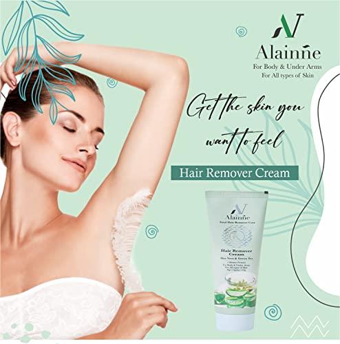 Alainne Alainne Total Hair Remover Cream for Body & Under Arms, Enriched With Aloe-Vera & Green Tea, Ideal For Men & Women (Pack 1, 33g)