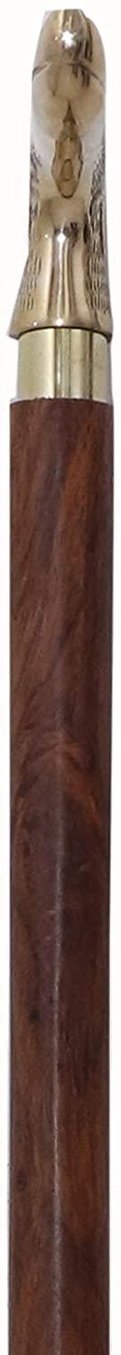 Wood Creation Wood Creation 37" Wooden Walking Stick Cane with Brass Dachshund Dog Head Handle Natural Wood Canes for Men / Women Unique Gifts Wood Walking Stick for Senior Walking Cane