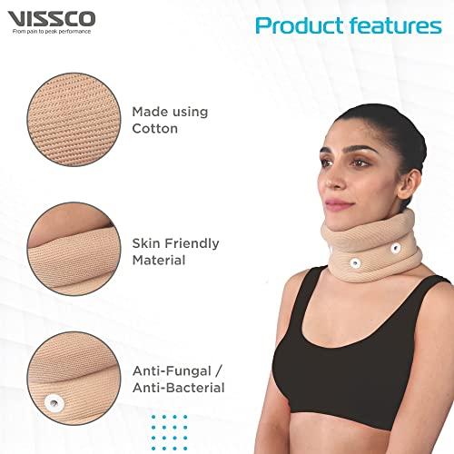 Vissco Vissco Cervical Collar With Chin Support, Neck Support Provides Stability & Relieves From Neck Pain, Neck support for Excessive strain on the neck muscles - XXL (Beige)