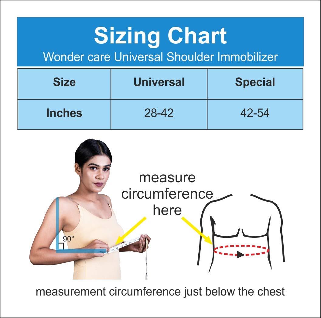Wonder Care Arm Sling Shoulder Brace - Best Fully Adjustable Rotator Cuff and Elbow Support - Includes Immobilizer Band for Quick Recovery - for Men and Women (42\"-54\")