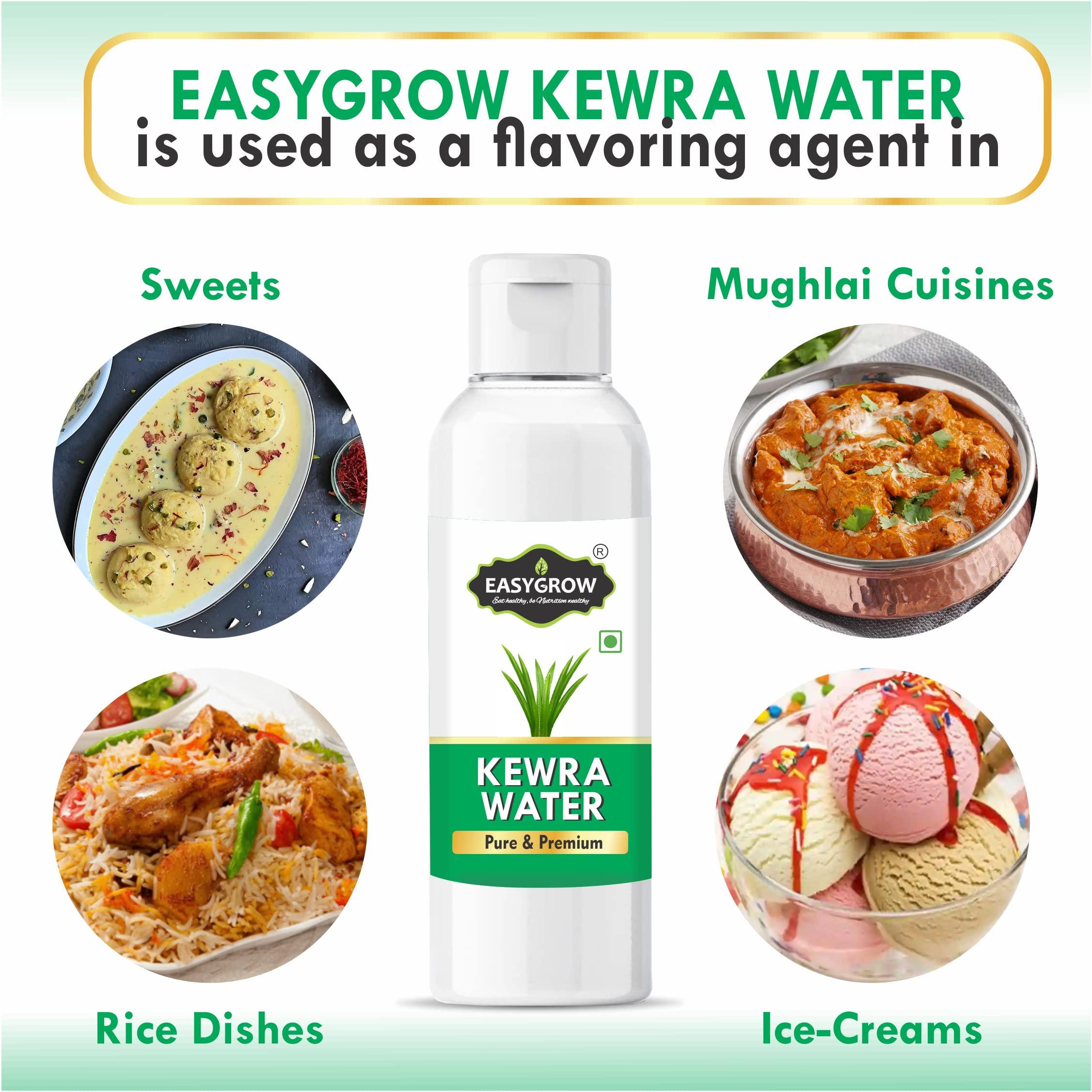 EASYGROW Easygrow Premium Kewra Water (Pandanus) - Essense for Biryani, Sweets & Other Dishes (200 ml)