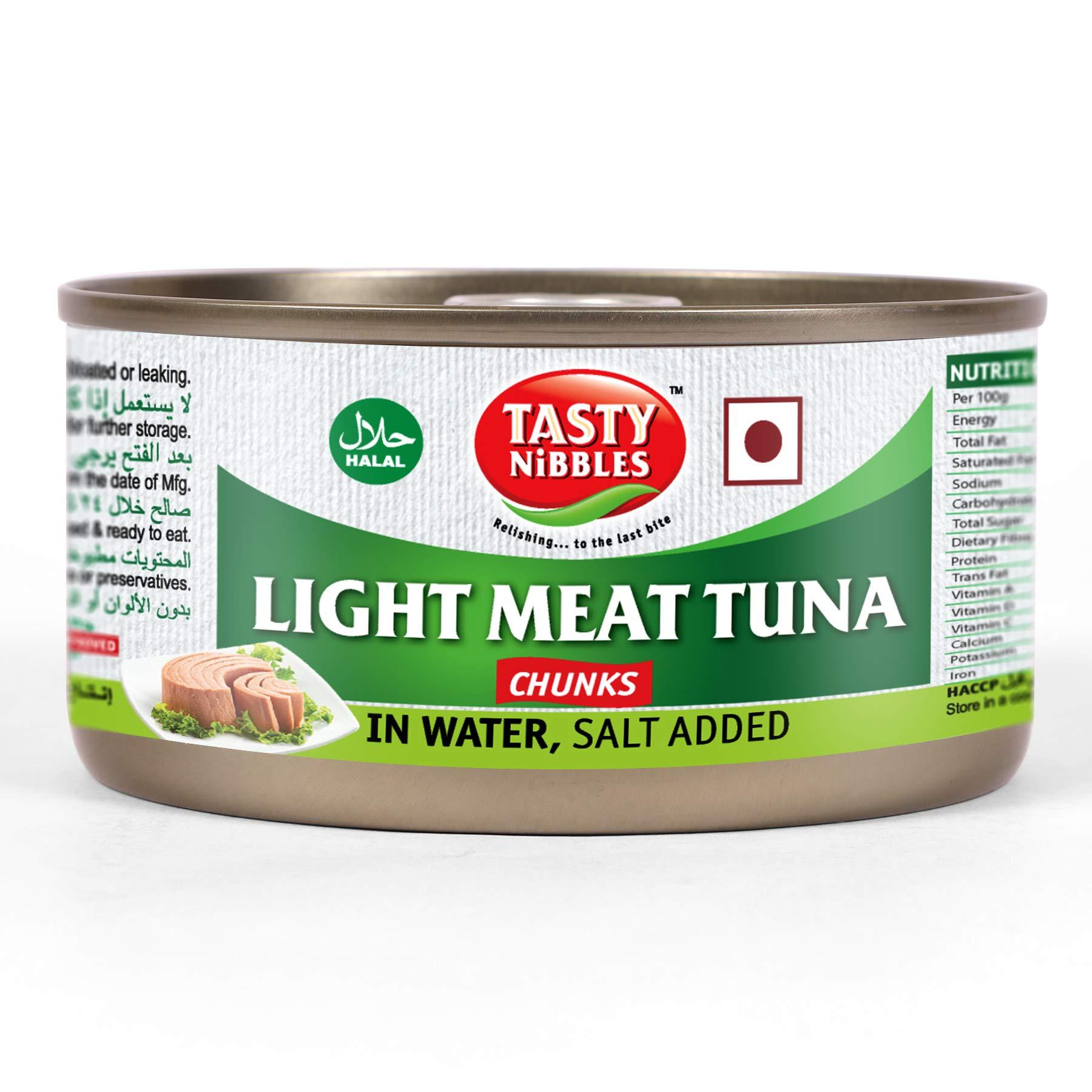 Tasty Nibbles Tasty Nibbles Light Meat Tuna Chunks In Water, Salt Added 185g X 3 (Pack of 3, 555g)