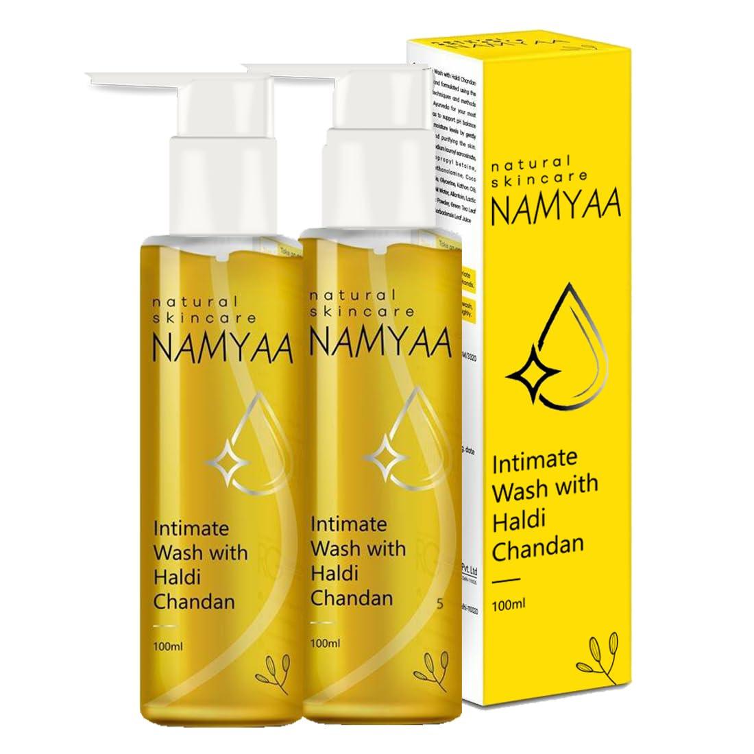 Namyaa Namyaa Haldi Chandan Intimate Hygiene Wash | With Germ and Odour Protection | pH Balanced (Pack of 2)