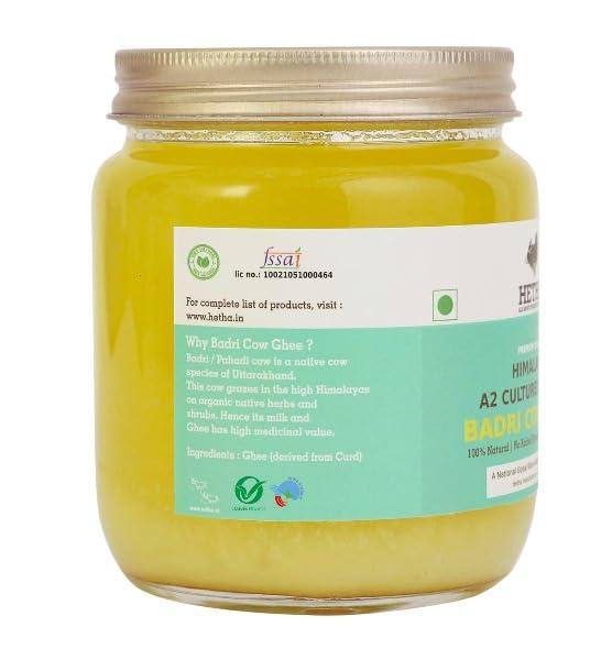 Hetha Hetha Organics Himalayan Pahadi/Badri Desi Cow Bilona A2 Cultured Ghee Made In Brass Utensil (Peetal Kadhai) Single Origin - 500Ml