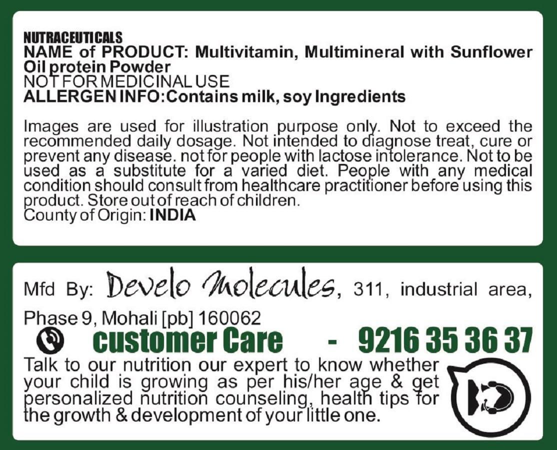 DEVELO Develo Whey Protein Powder for Little Kids, 2-12 years, Adolescent Children & Teenager Boys & Girls - 500g kesar Badam Flavour