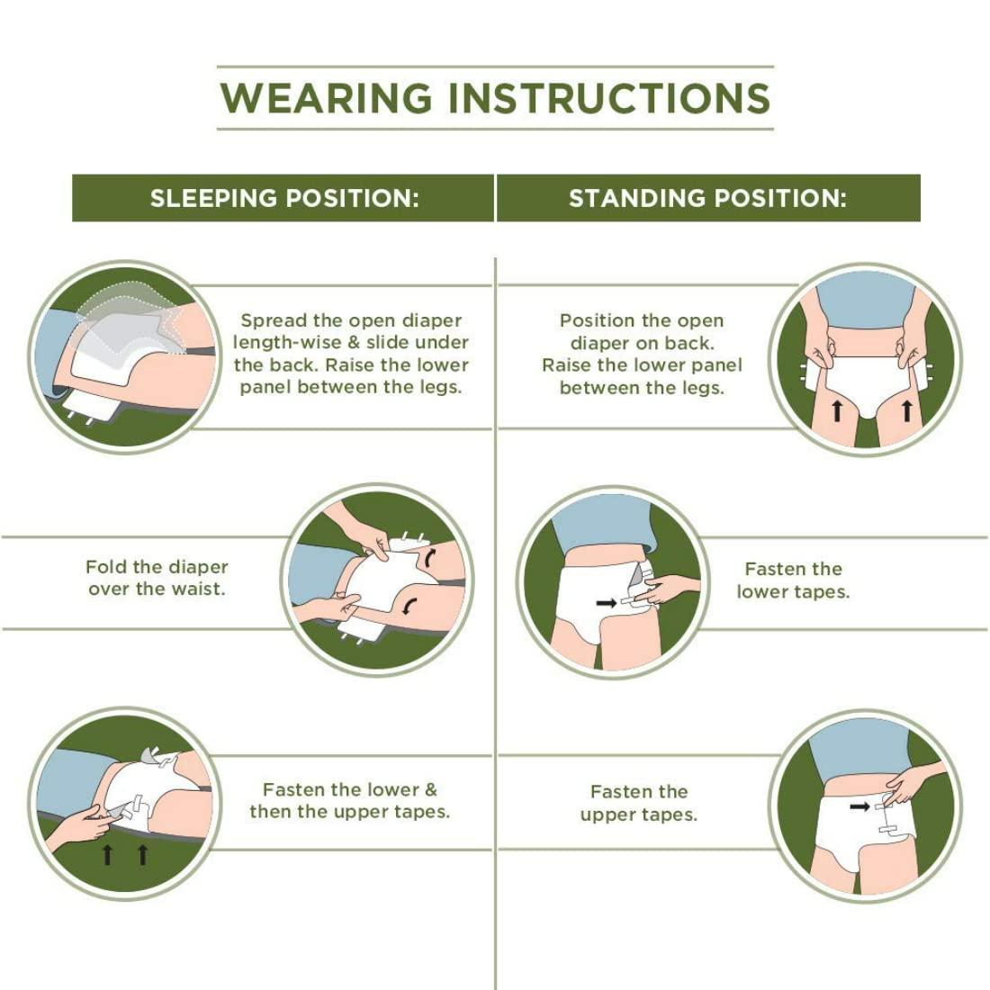 Friends Friends Easy Adult Diapers Tape Style - 20 Count (Medium) with odour lock, Unisex, Leakproof, Wetness Indicator and Anti-Bacterial Absorbent Core- Waist Size 28.35-51.18 inch; 72-130cm