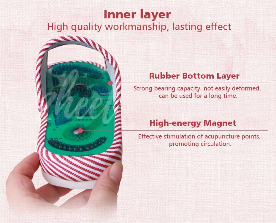 2heet 2heet Acupressure Massage Slippers, Reflexology Foot Massager Slippers Magnetic Massage Foot Acupoint Slipper for Men Women(Size:25cm)