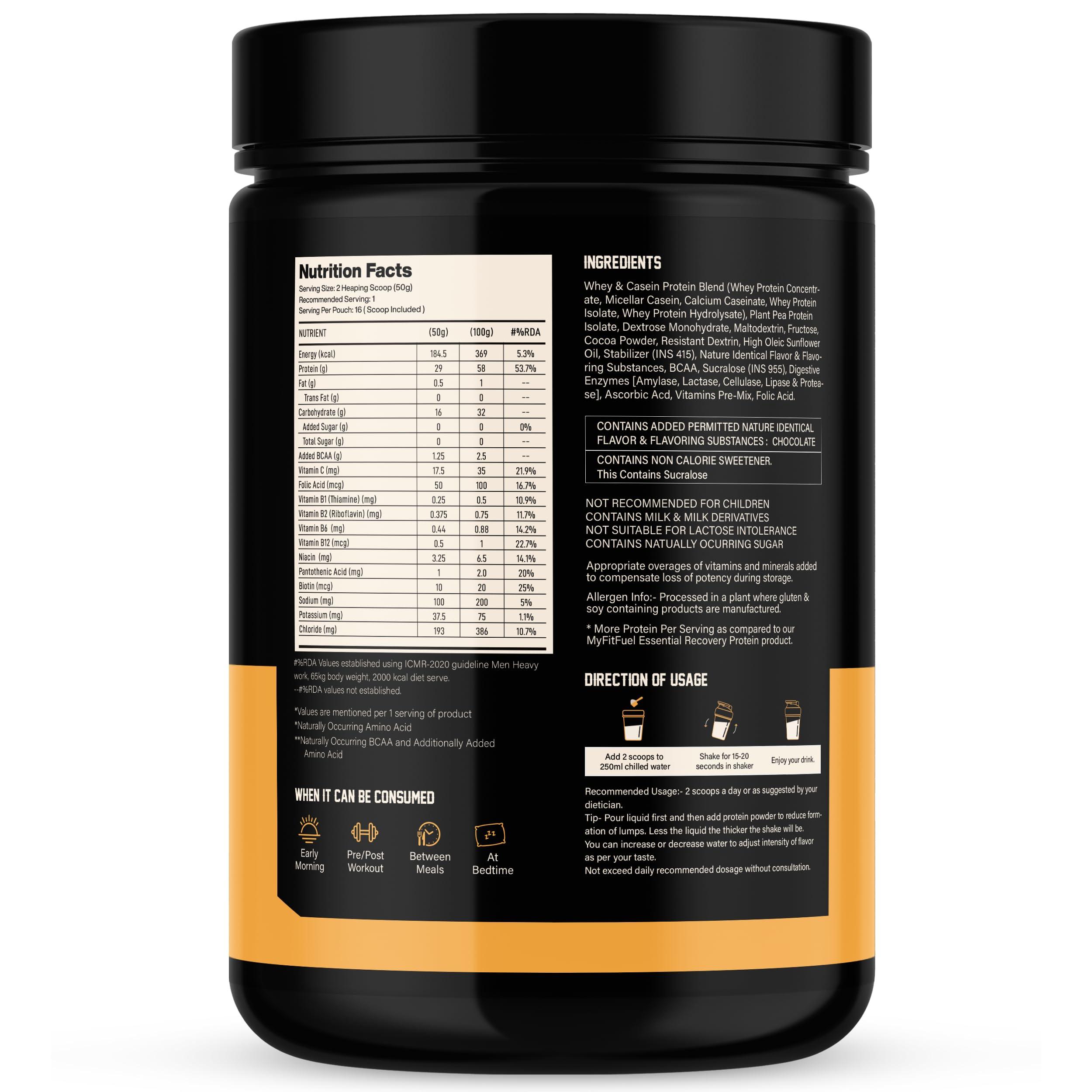 MyFitFuel MyFitFuel MFF Recovery Gold Protein- 1 Kg (2.2 lbs) Rich Chocolate Milkshake