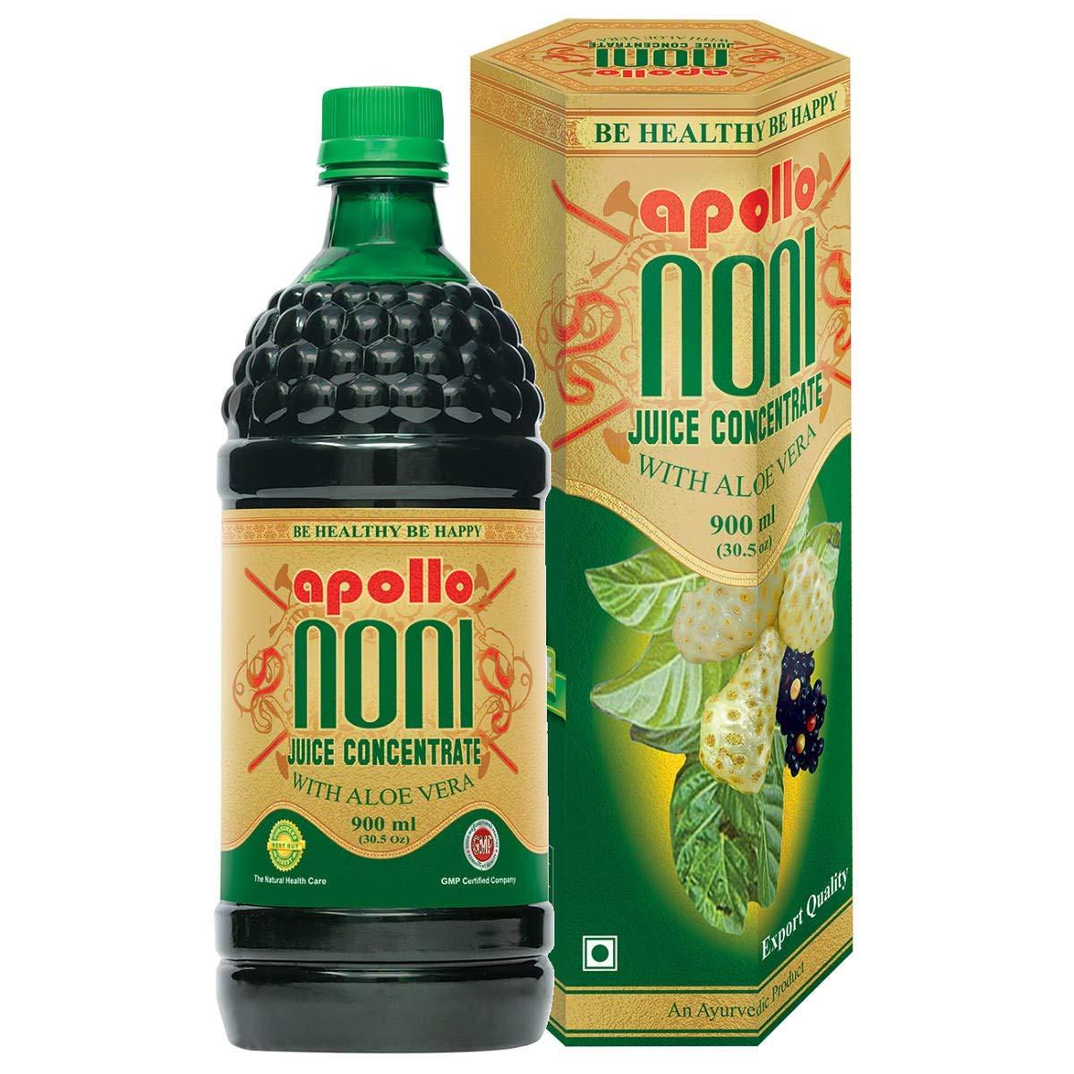 apollo NONI Apollo Noni Juice Concentrate with Aloe Vera 900ml | Natural Immunity Booster Juice with Pure Noni Fruit Extract | Rich in Antioxidants, Enhance energy | Sugar Free Noni Juice