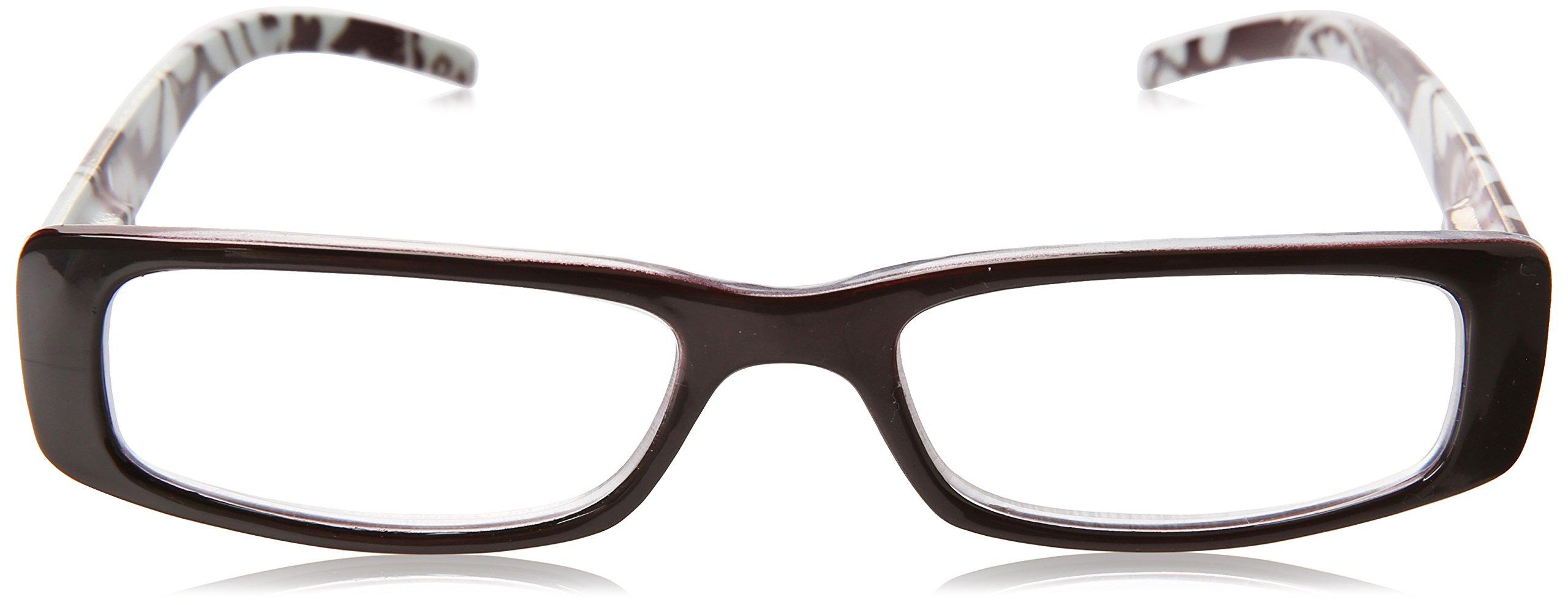WINK Wink Fancy Brown Floral Rectangle Reading Glass with Matching Pattern Case, +1.50, 0.200 Ounce
