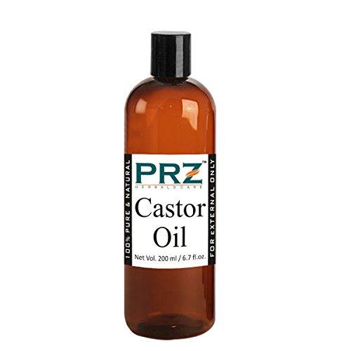 PRZ PRZ Castor Cold Pressed Carrier Oil (200ML) - Pure Natural & Therapeutic Grade Oil For Aromatherapy Body Massage, Skin Care & Hair Care
