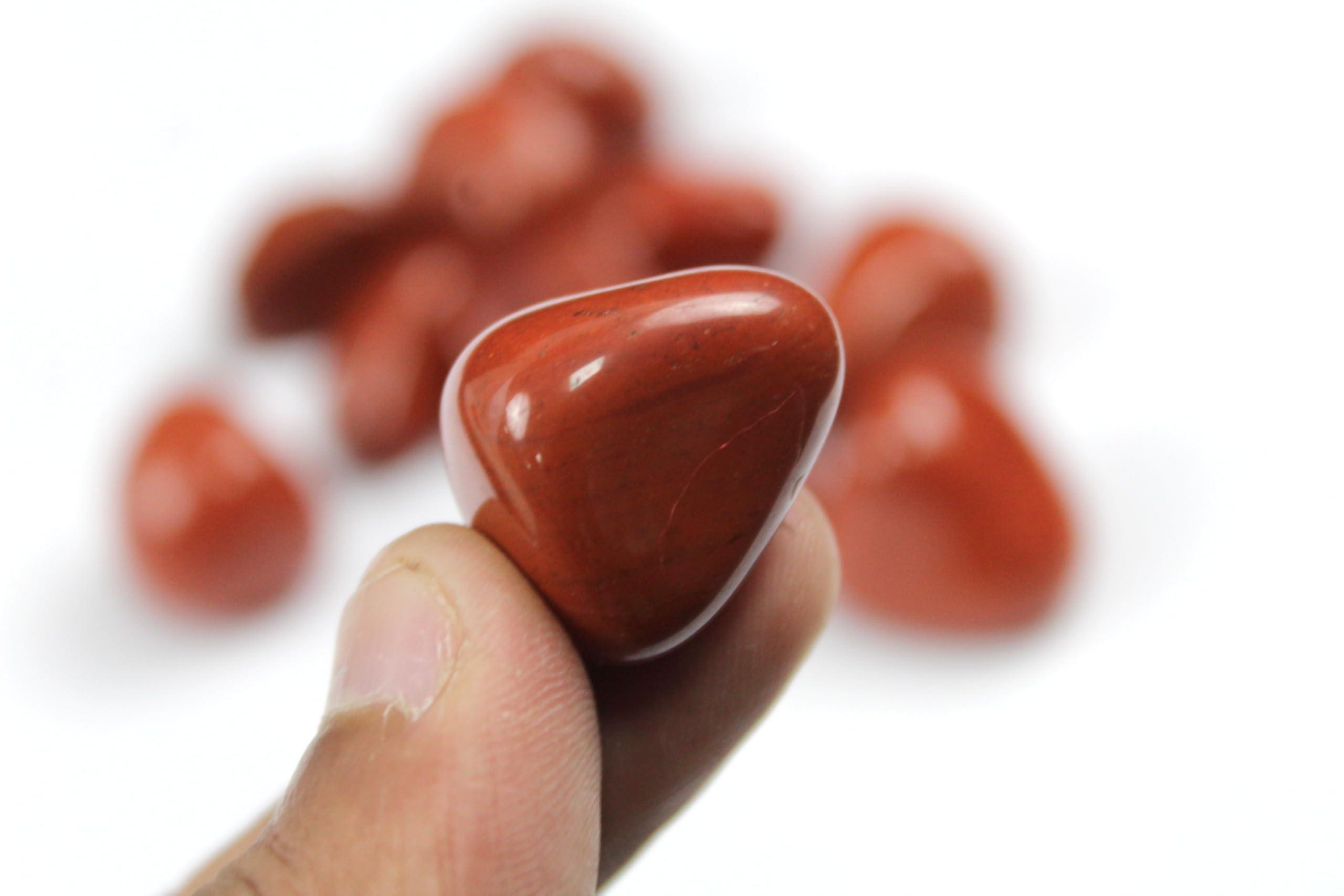 Jet International Crystal Jet Red Jasper Nice Tumbled Stone 100 gm Healing Positive Energy Reiki Pouch Aura