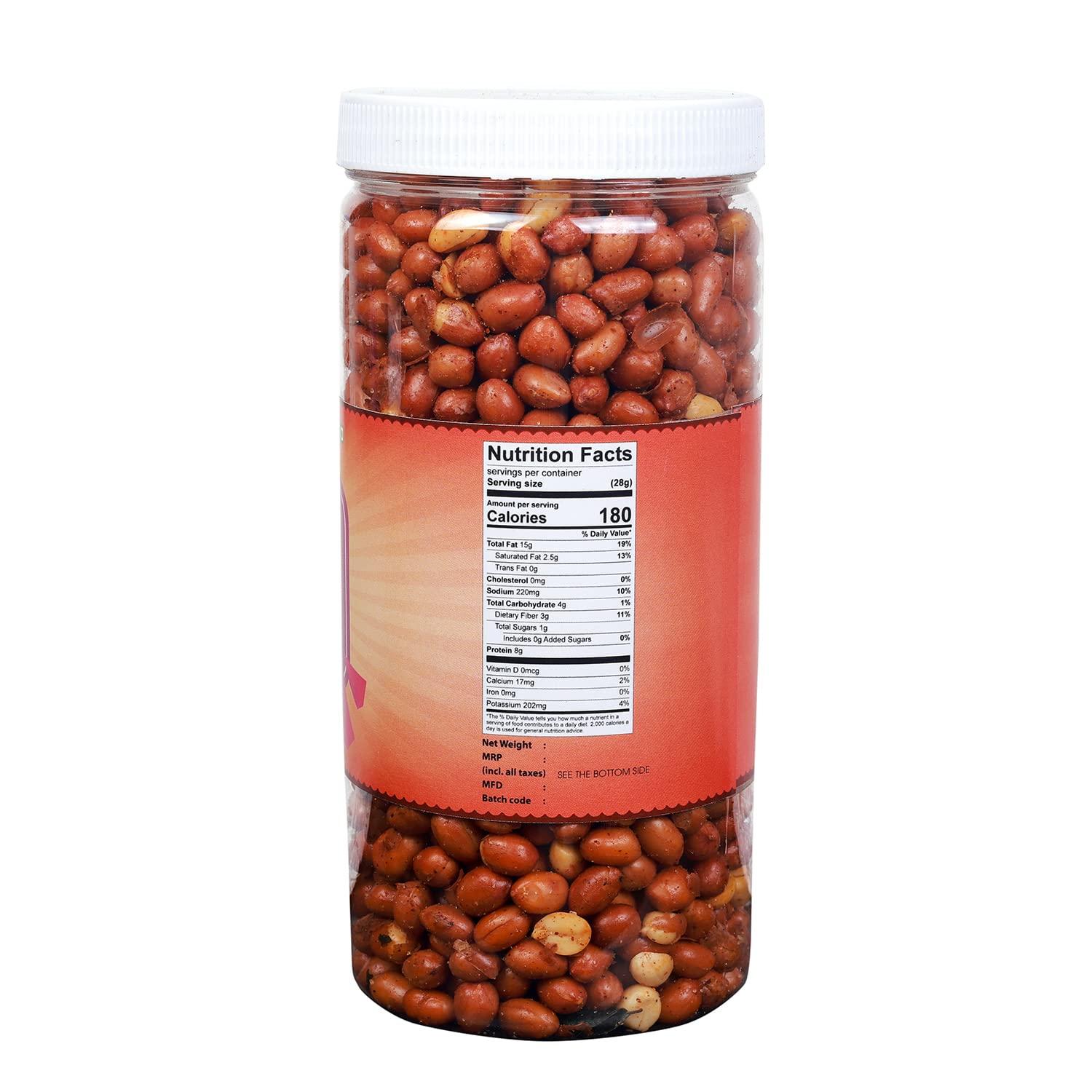 Nutsara Nutsara Kerala Spicy Roasted Peanuts , Roasted groundnut Snacks 600 gm (600GM)
