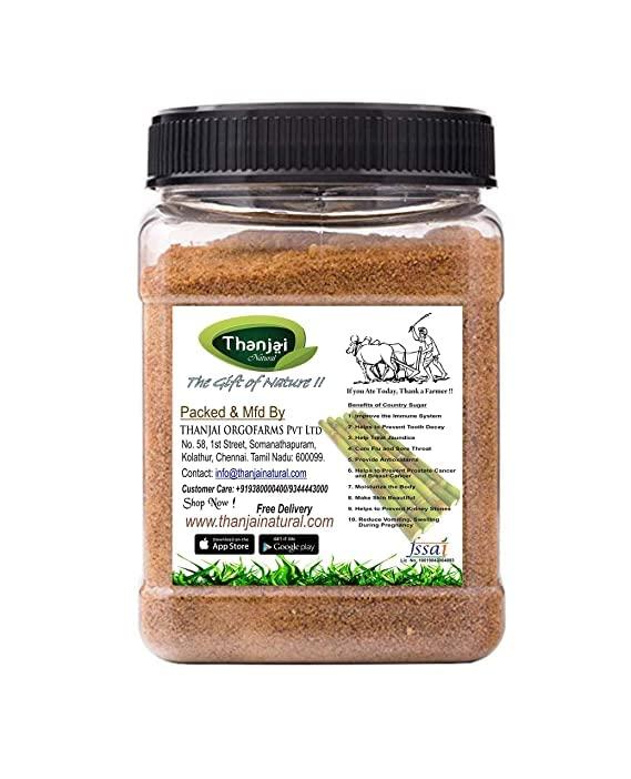 Thanjai Natural Thanjai Natural Country Sugar 180g / Sugarcane Jaggery Powder/Naatu Sakkarai - Organically Processed 100% Natural, No Chemical Added (Jar)
