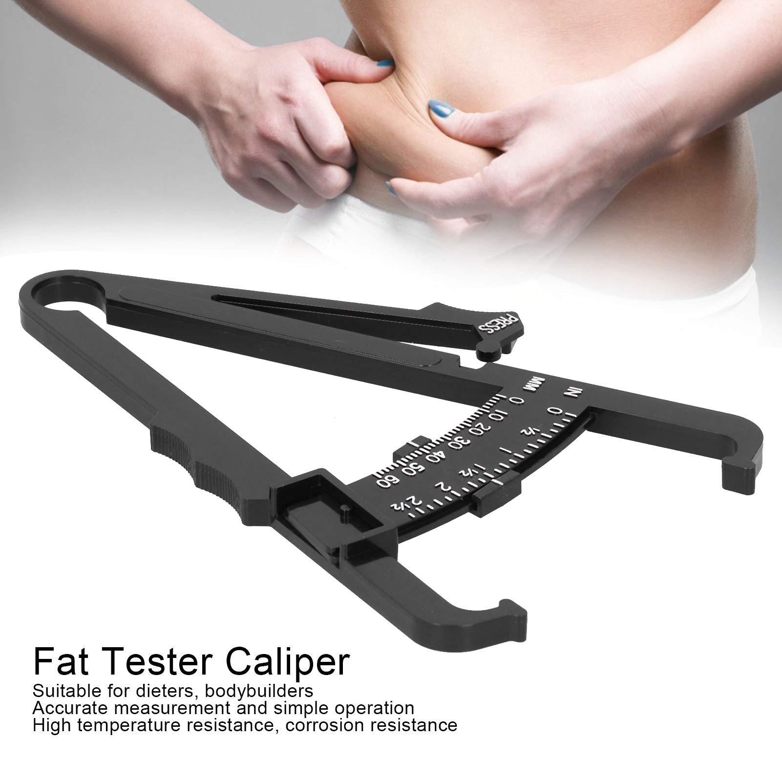 Tand Skinfold Caliper, Fat Measurement Tool Accurate Measurement Handheld Fat Caliper Body Fat Caliper Simple Operation for Measuring Body Fat for Woman for Man(Black metric fat caliper)
