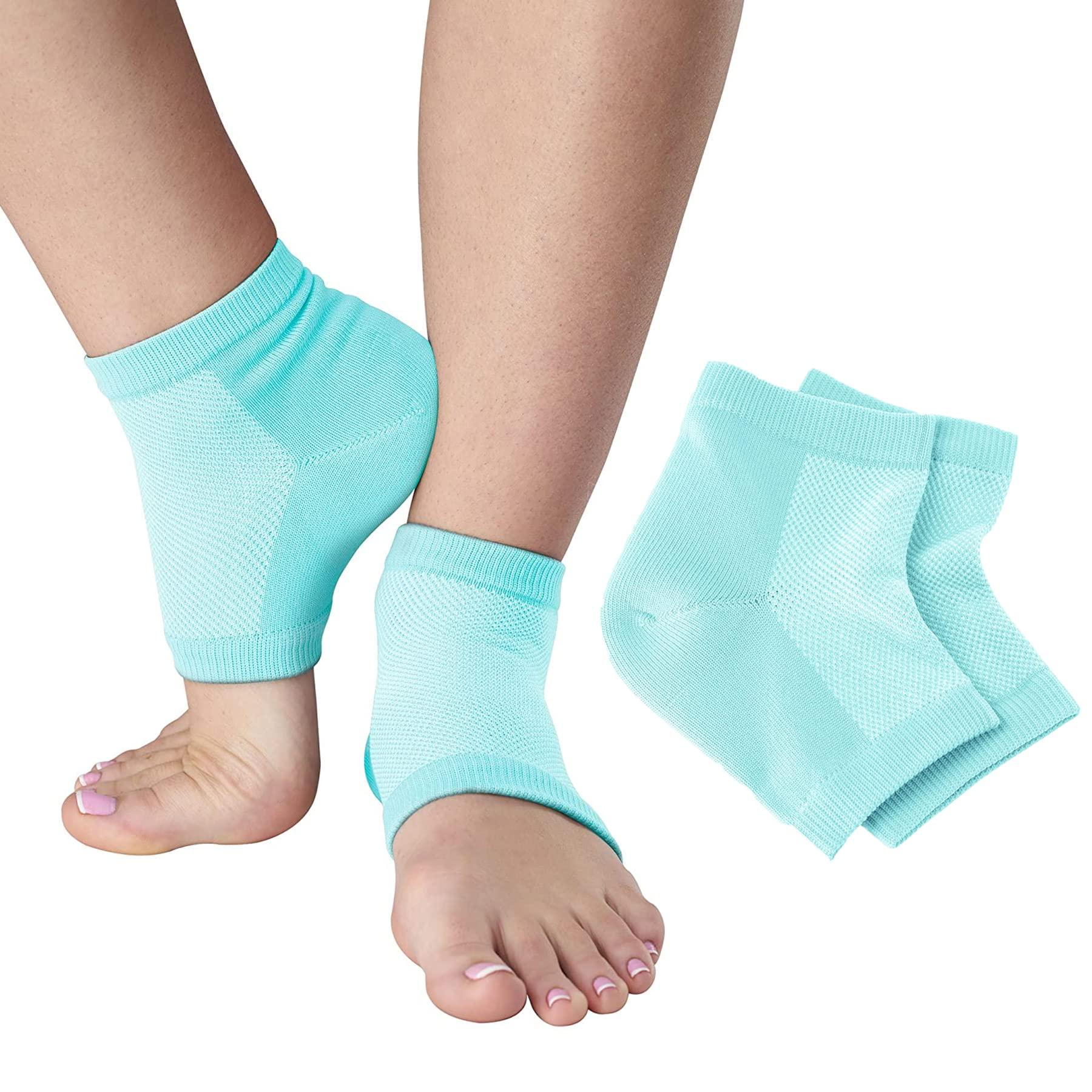 NatraCure NatraCure 2 Pair - Vented Heel Sleeves (Reg.) - Aqua Vented Moisturizing Gel Heel Sleeves - 2 Pairs - (608-M Ret2Pk) - Size: Regular