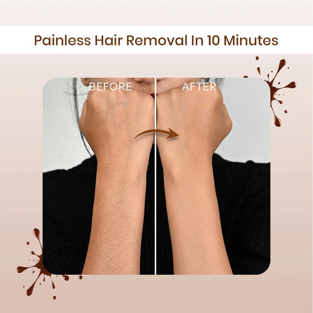 The Wellness Shop The Wellness Shop - Women Chocolate Hair Removal Powder, 10 Minute Full Body Waxing Powder, Painless And Natural Solution For Unwanted Hair And Parlour Like Result At Home