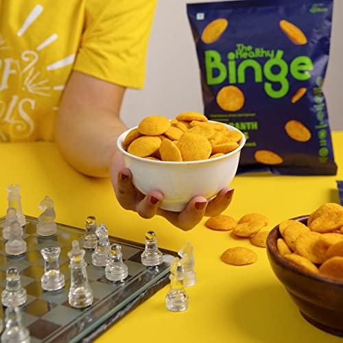 The Healthy Binge The Healthy Binge Amaranth Baked Chips Snacks for Adults and Kids| Healthy snacks for kids and adults | Classic Cheese Flavour | Protein | Gluten Free | 0% Cholesterol | Pack of 9 (40 Gm X 9)