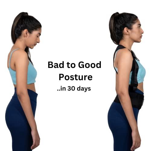unimaker unimaker Posture Corrector for Men & Women, Back Pain Relief Belt for Spinal Backbone Support Spine Posture Corrector Neoprene (L)