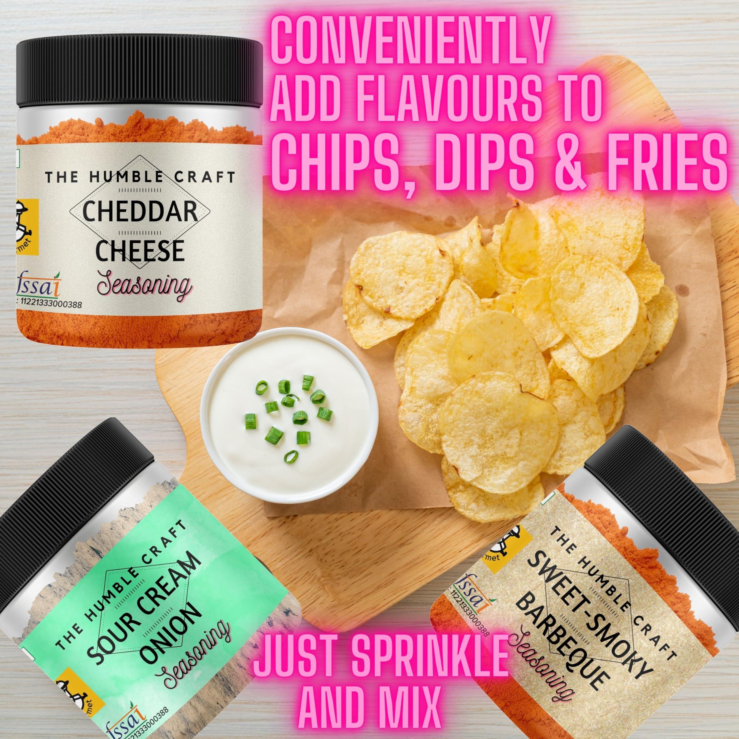 The Spice Rack The Humble Craft Cheddar Cheese Seasoning Powder - Popcorn, Salad, Pizza, Pasta, Spread, Dip & Marinade. Cheese Powder Seasoning - 100Gms