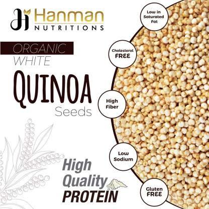 HANMAN NUTRITIONS HANMAN NUTRITIONS Organic White Quinoa Seeds - High Protein & Gluten Free (250 GM)
