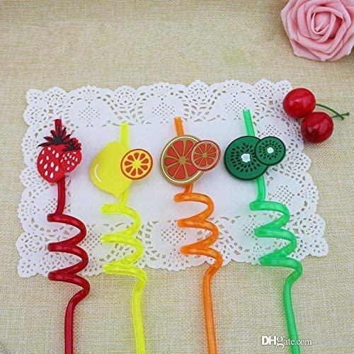 CHAHBELI CHAHBELI-Colorful Spiral Drinking Straws- Reusable Straws ( Multicolour Pack of 3Pcs)