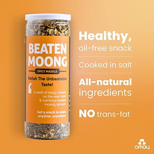 Omay Foods Omay Foods Roasted Moong Jor, 140g Jar (Pack of 4) | Healthy Snack, 100% Oil-Free | Roasted Snack - Cooked in Salt I Full of Protein