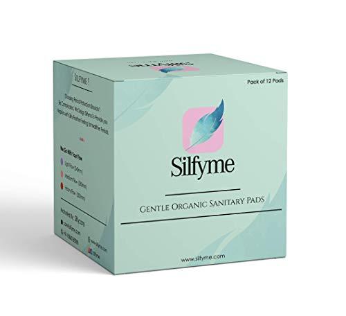 Silfyme Silfyme® Organic Biodegradable Sanitary Pads Made of 100% Organic cotton & Bamboo Fibre - Rash-Free | Plastic Free | Paraben Free | Toxin Free | Chlorine Free - Pack of 12 (All Medium Flow)
