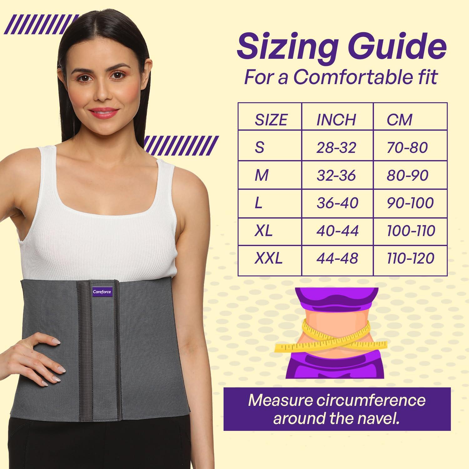Careforce - The Force Behind Your Health Careforce Abdominal Belt After Delivery Belt for Women Tummy Maternity Belt Postpartum Belt After Delivery C Section Post Pregnancy Belt for Tummy Reduction Belly Fat Belt for Women & Men -Grey -S
