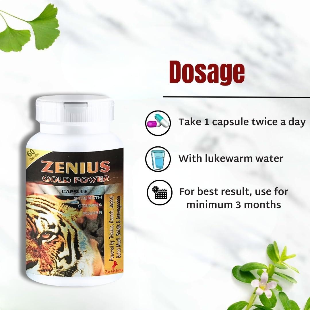 Zenius India Shilajit Ashwagandha, Gokshura, Safed Musli Capsules For Men | 60 Capsules | 20 Ayush-Approved Ayurvedic Herbs | Helps Maintain Overall Health