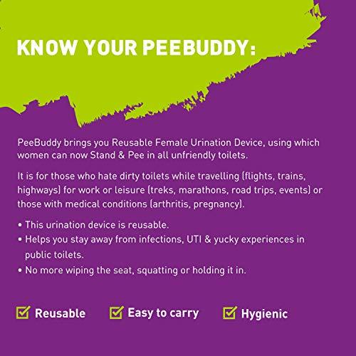 PEE BUDDY PEE BUDDY Reusable Portable Stand and Pee Urination Device for Women - Pack of 2 | Portable, Leak-proof and Zero Spillage | Ideal for Public Toilets, Travel, Camping, Hiking and Outdoor Activities