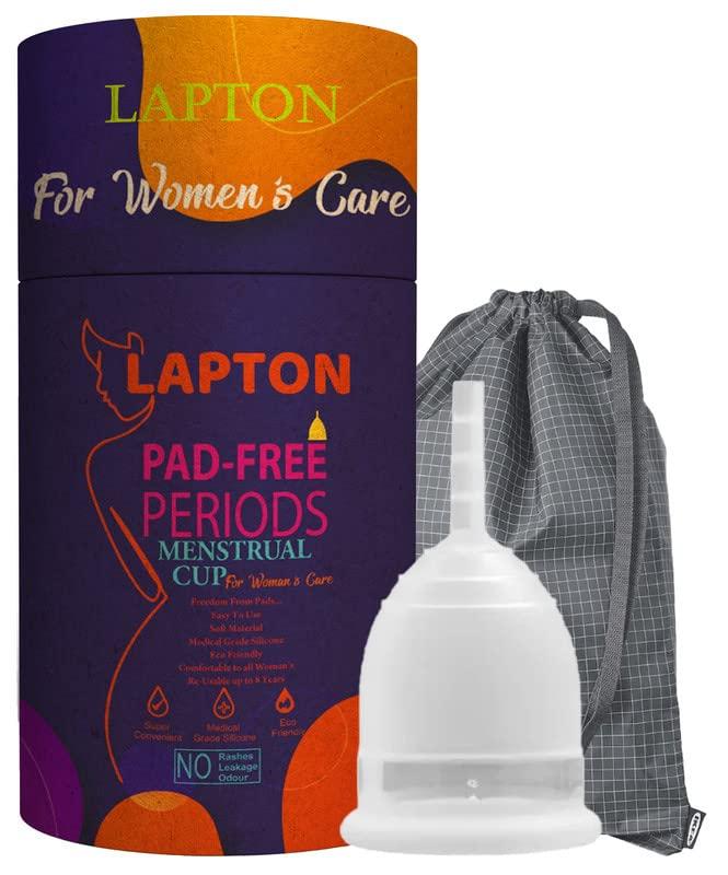LAPTON Lapton White Reusable Silicone Small Size Menstrual Cup Pack of 1 (White_10 ML)