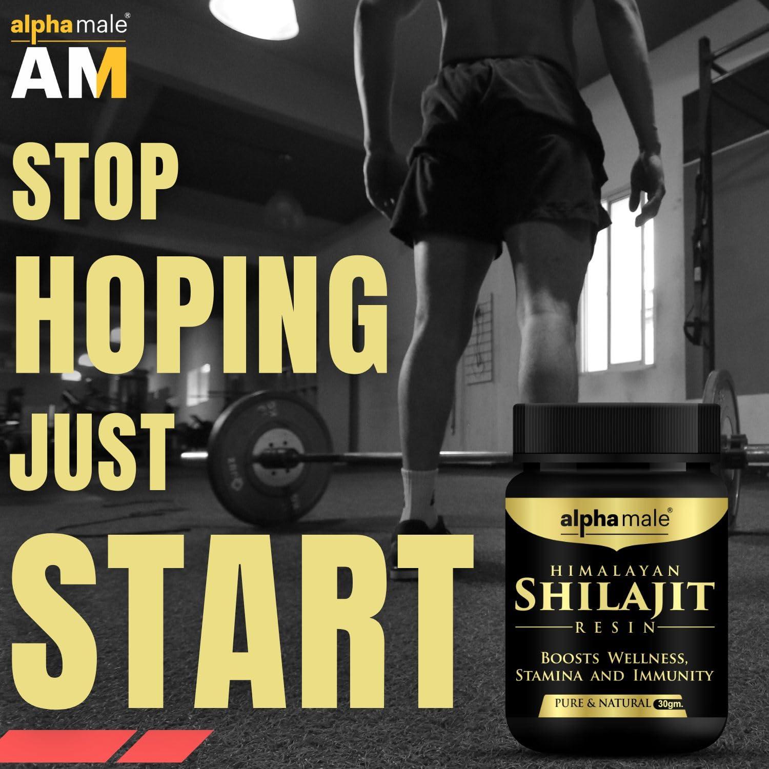 ALPHA MALE Alpha Male Pure Shilajit Resin - 30 GM|Natural Pahadi Shilajeet for Endurance Strength & Energy Boost