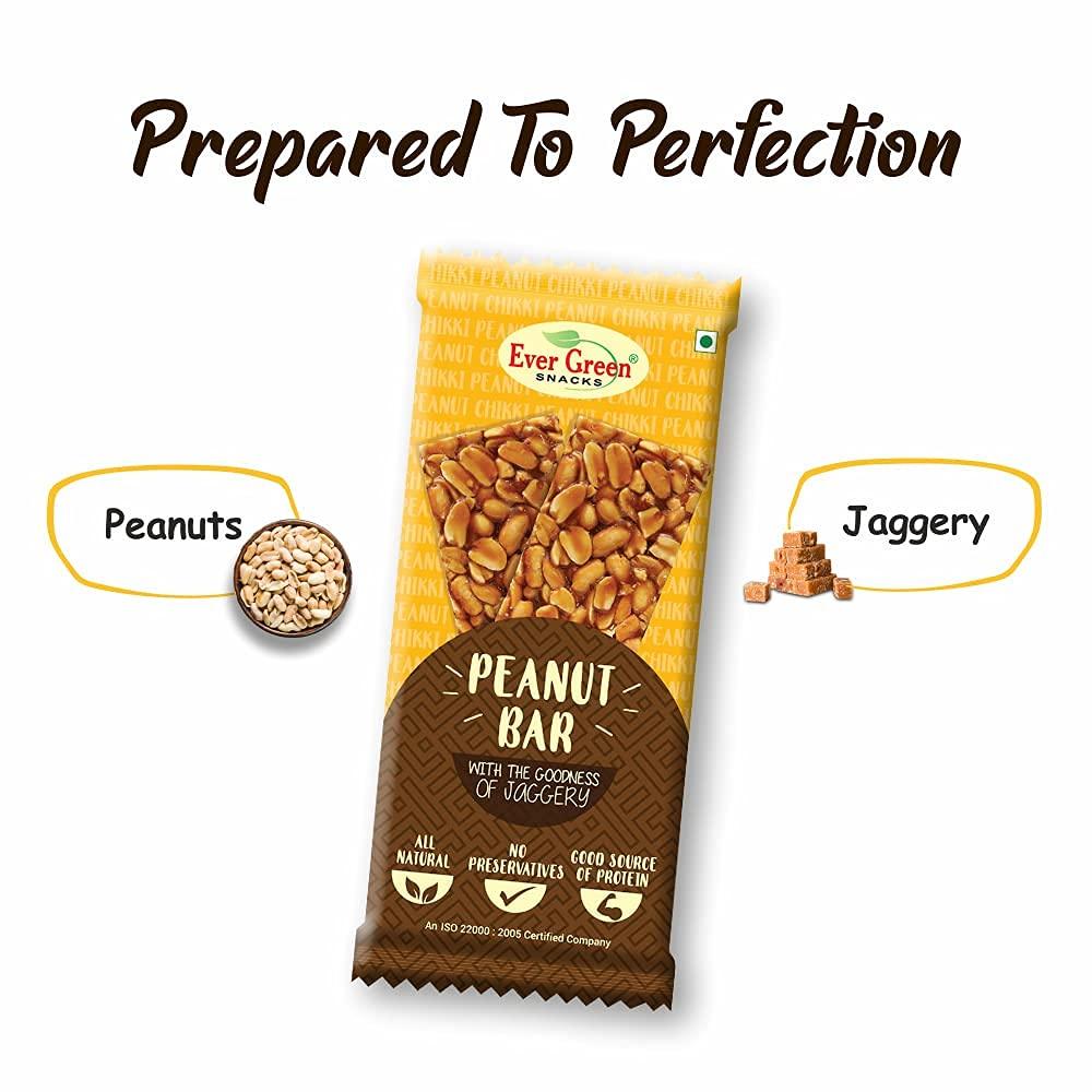 EVERGREEN SNACKS Evergreen Snacks - Peanut Chikki Bar - (30gm X 10pcs)