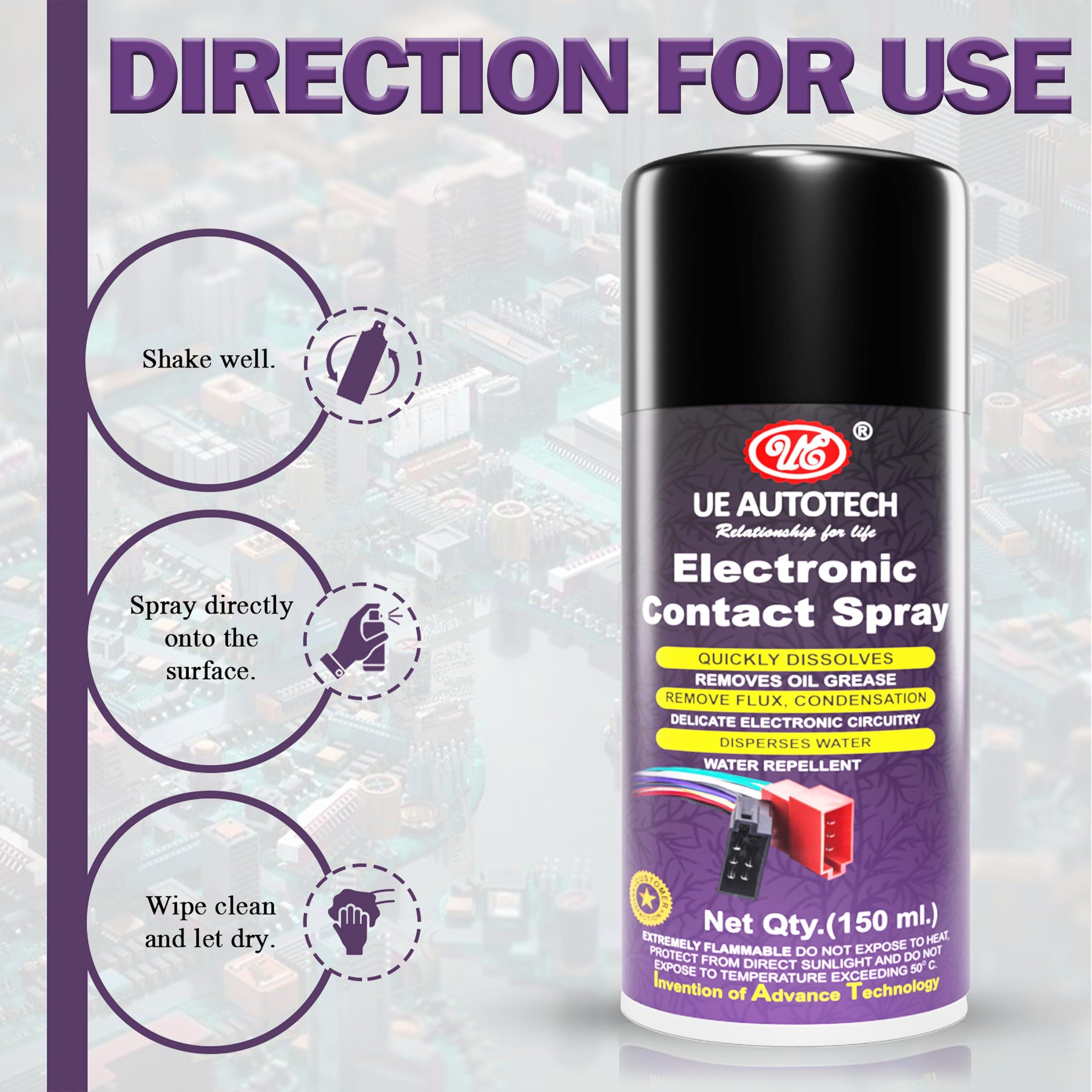 UE UE Premium Electronic Contact Cleaner Spray 150 ml (Pack of 4) Cleans Sensitive Electronics Equipment