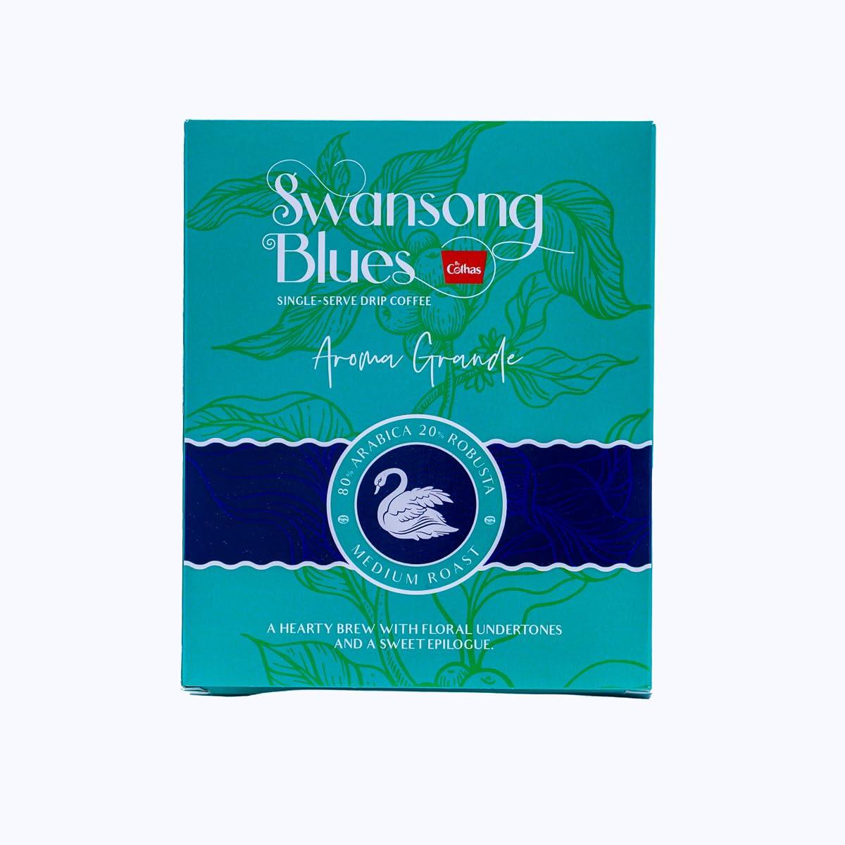 Cothas Cothas Swansong Blues Aroma Gold Medium Roasted Coffee Beans, 80% Arabica - 20% Robusta, offee Drip Bags for Easy Brew(Hot Brew) Coffee, Authentic Roasted Coffee Beans Ideal Choice for Coffee Connoisseurs, Pack of 10 bags
