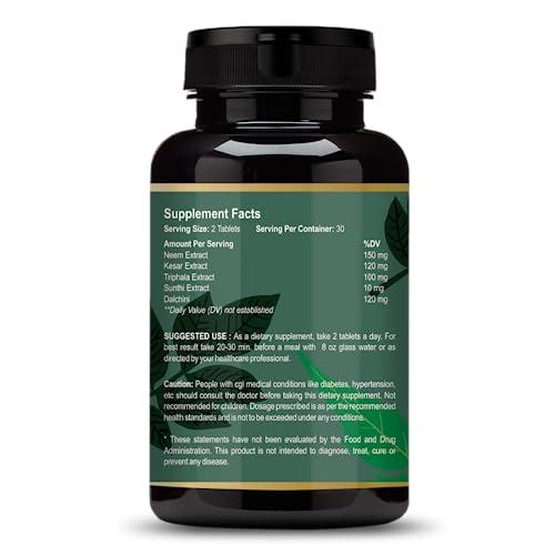 Healthy Nutrition - Just for the Health of it Healthy Nutrition - Just for the Health of it Neem For Acne Free Skin, Blood Purifier To Reduce Pimples On Face (60 Tablets)