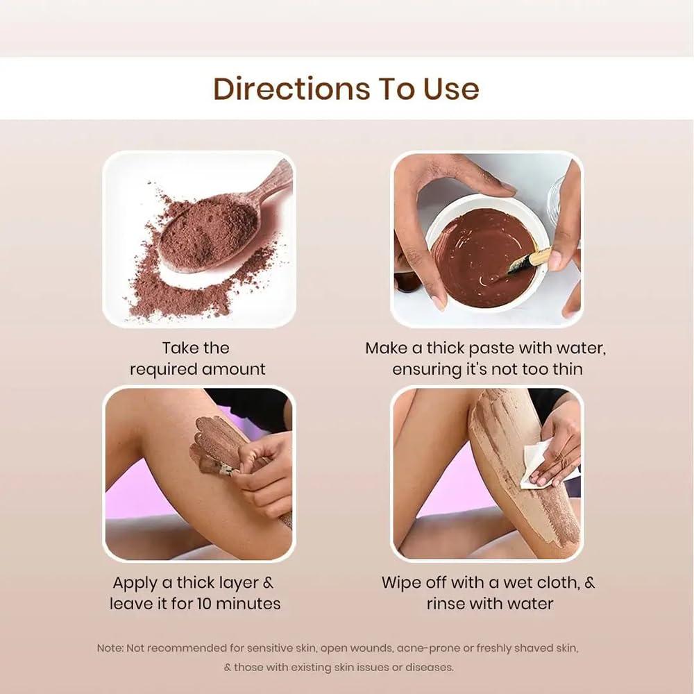 The Wellness Shop The Wellness Shop - Women Chocolate Hair Removal Powder, 10 Minute Full Body Waxing Powder, Painless And Natural Solution For Unwanted Hair And Parlour Like Result At Home