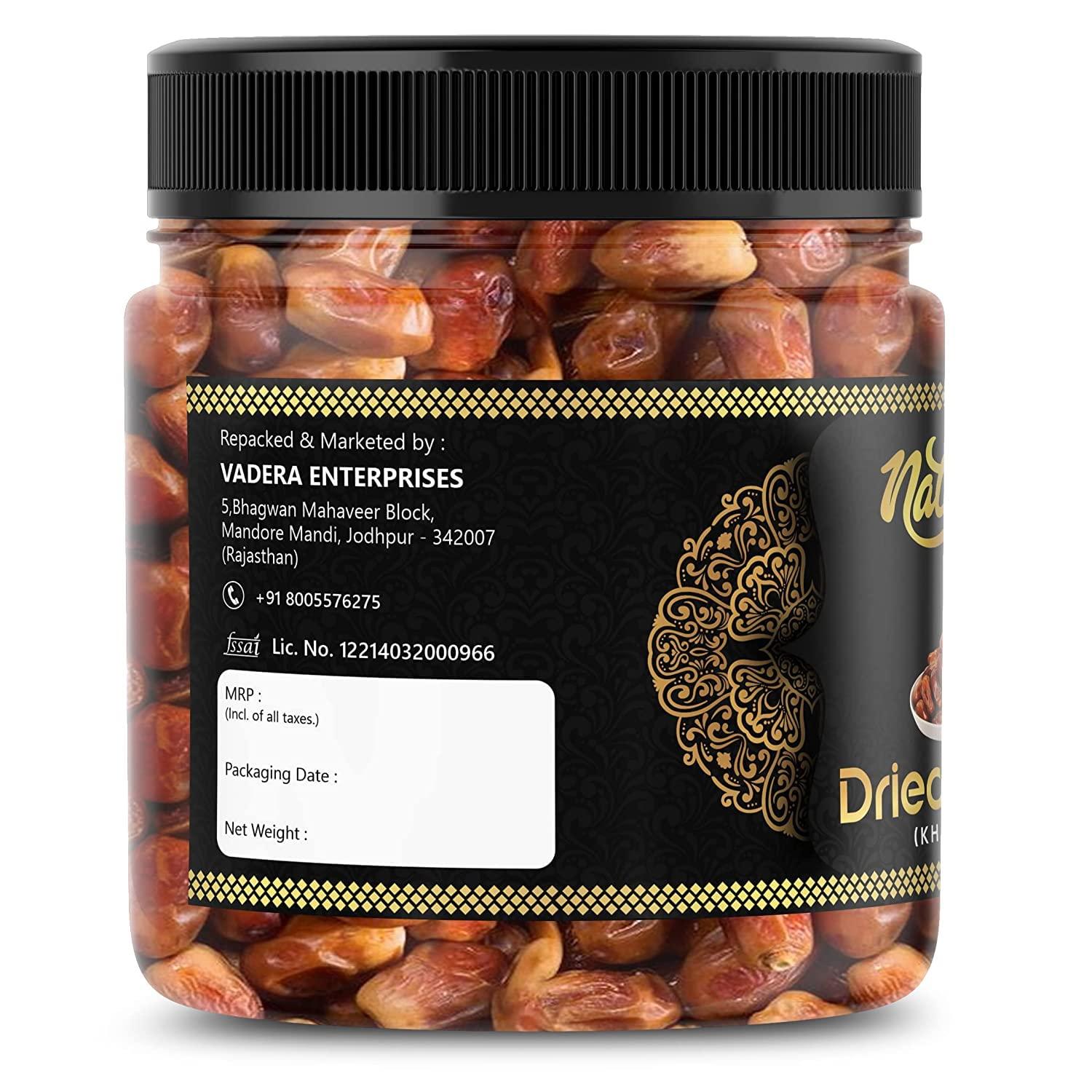natural n Tasty natural n Tasty Whole Black Dates Rich in Iron, Fibre Vitamins Soft Khajoor Khajur Dry Fruit (Pack of 950 gram)