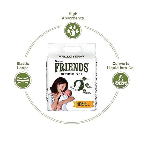 Friends Friends Disposable Maternity Pads with Elastic Loop for Post Pregnancy Bleeding - 30 Pcs